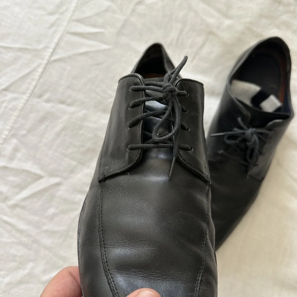 Cole Haan Derby Black Leather Plain‎ Toe Dress Men's Size 10.5 M